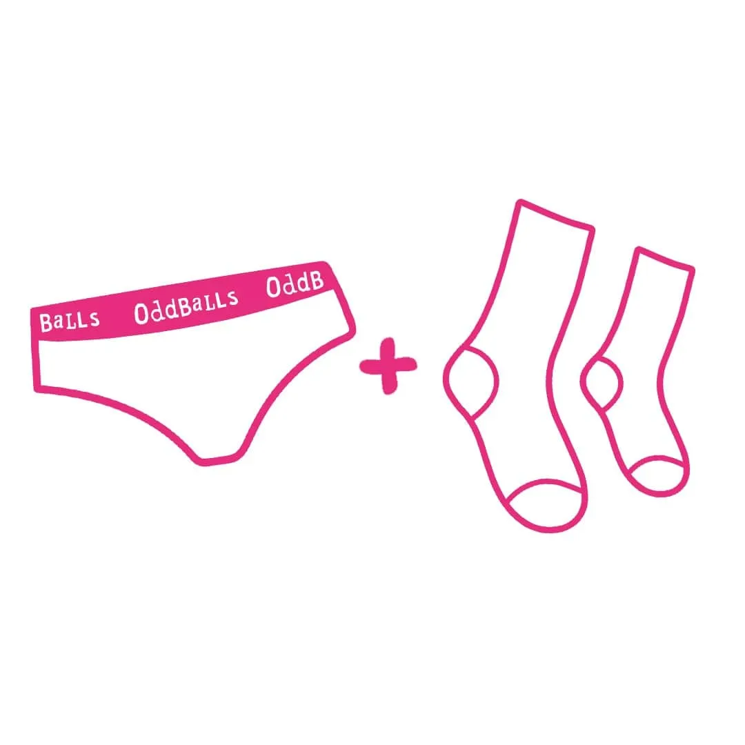12 Month Pre-Paid: Ladies Brief & Free Socks - Monthly Subscription [G2]