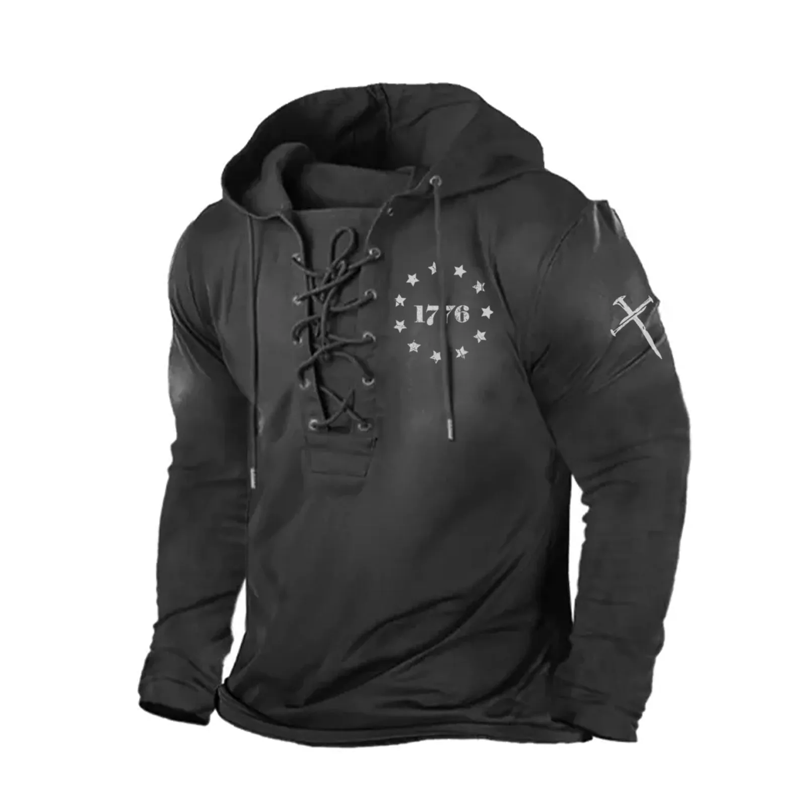 1776 USA GRAPHIC PULLOVER BANDAGE HOODIE