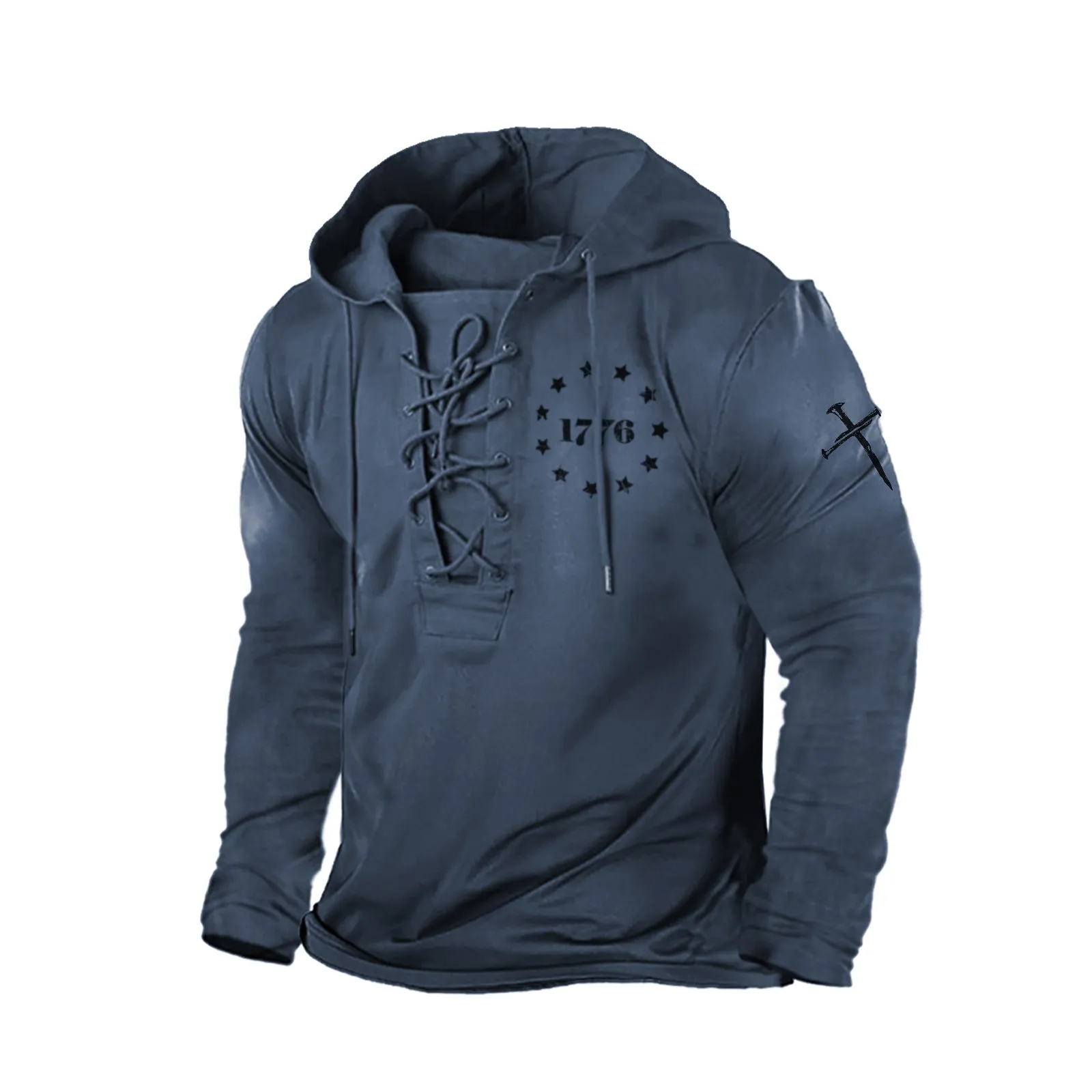 1776 USA GRAPHIC PULLOVER BANDAGE HOODIE