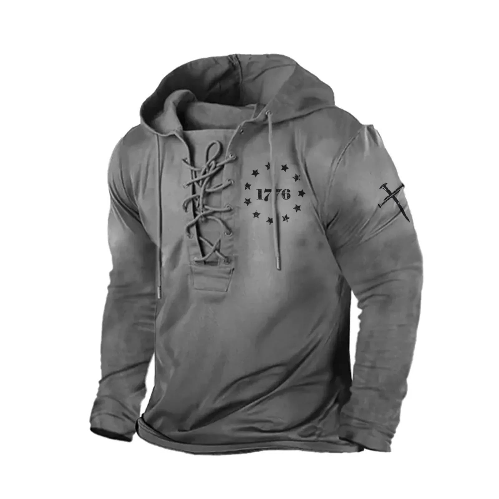 1776 USA GRAPHIC PULLOVER BANDAGE HOODIE