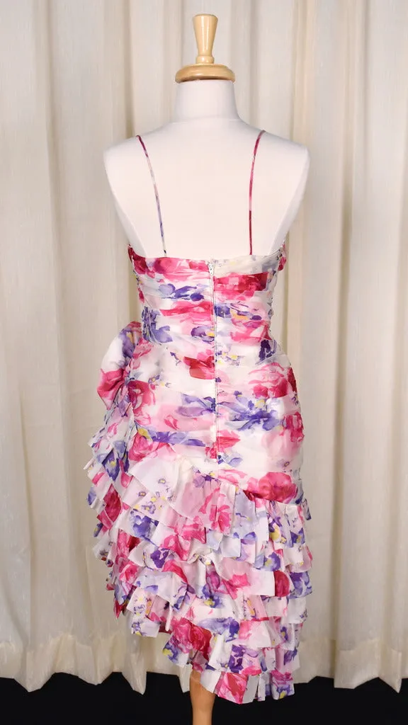 1980s Ruffle Cha Cha Dress