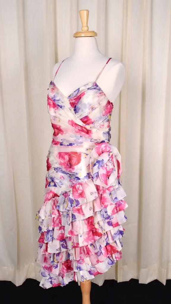 1980s Ruffle Cha Cha Dress