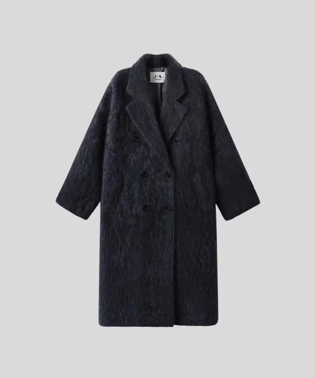 2024 fall and winter new simple high luxury cashmere long pull down coat