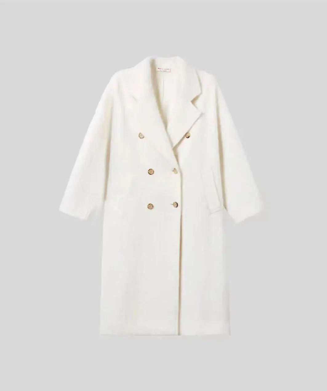 2024 fall and winter new simple high luxury cashmere long pull down coat