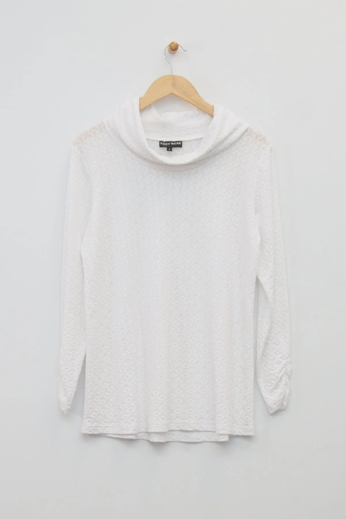 28" Geo-Textured Cowl Neck Tunic