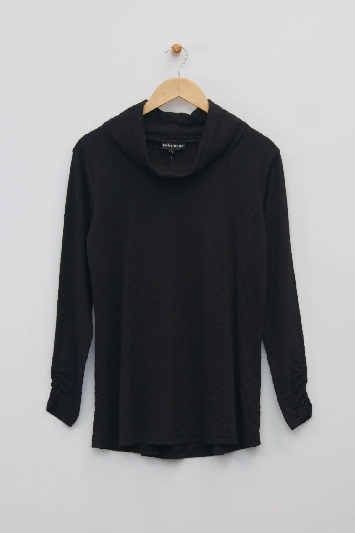 28" Geo-Textured Cowl Neck Tunic