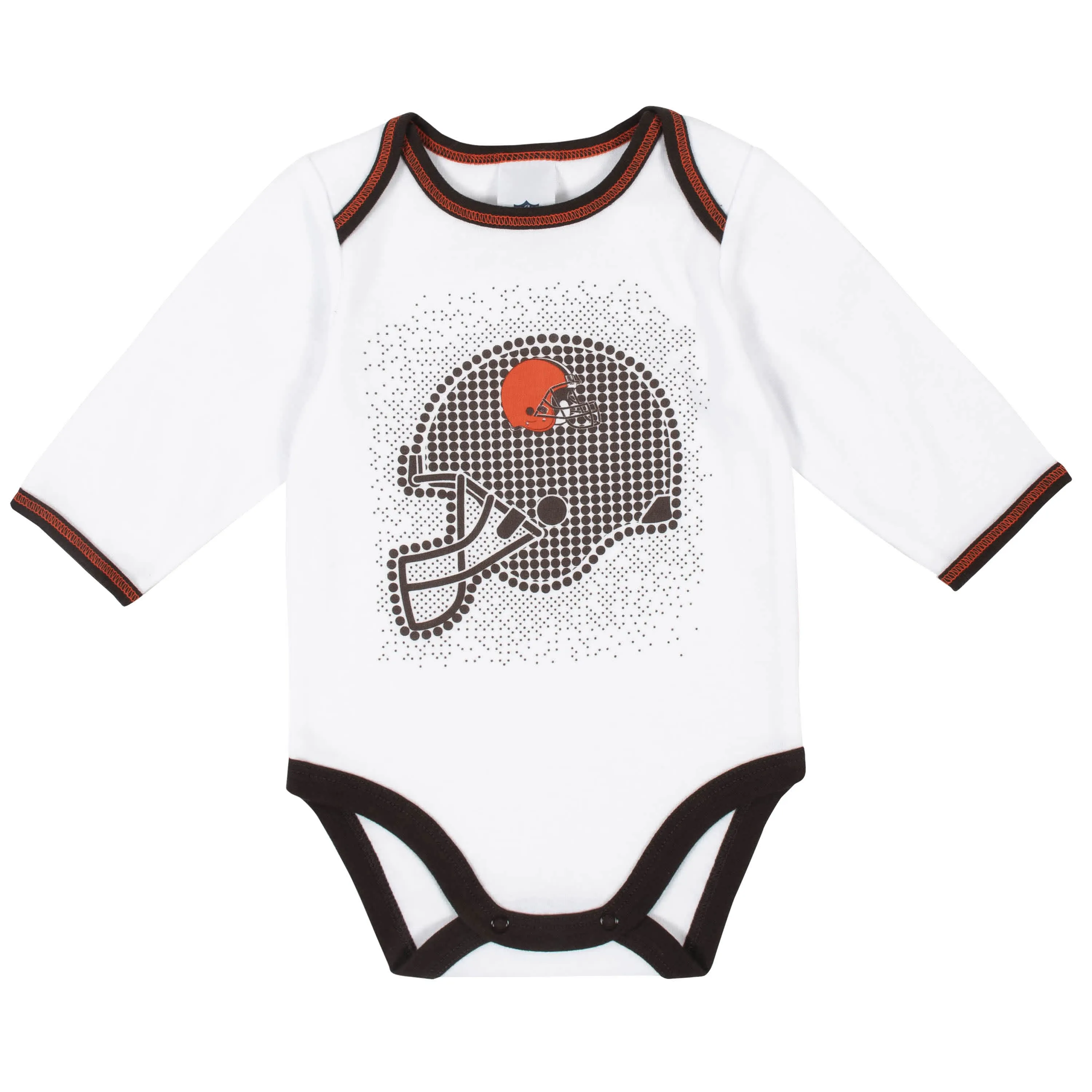 3-Piece Baby Boys Cleveland Browns Bodysuit, Footed Pant, and Cap Set