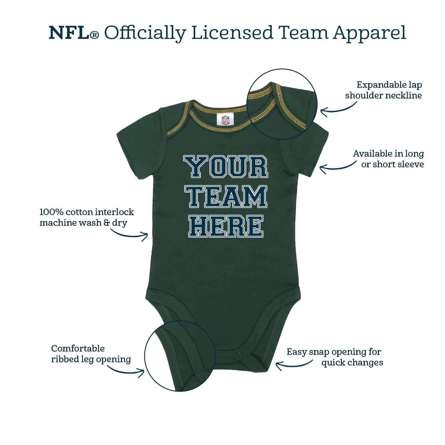 3-Piece Baby Boys New England Patriots Bodysuit, Footed Pant, and Cap Set