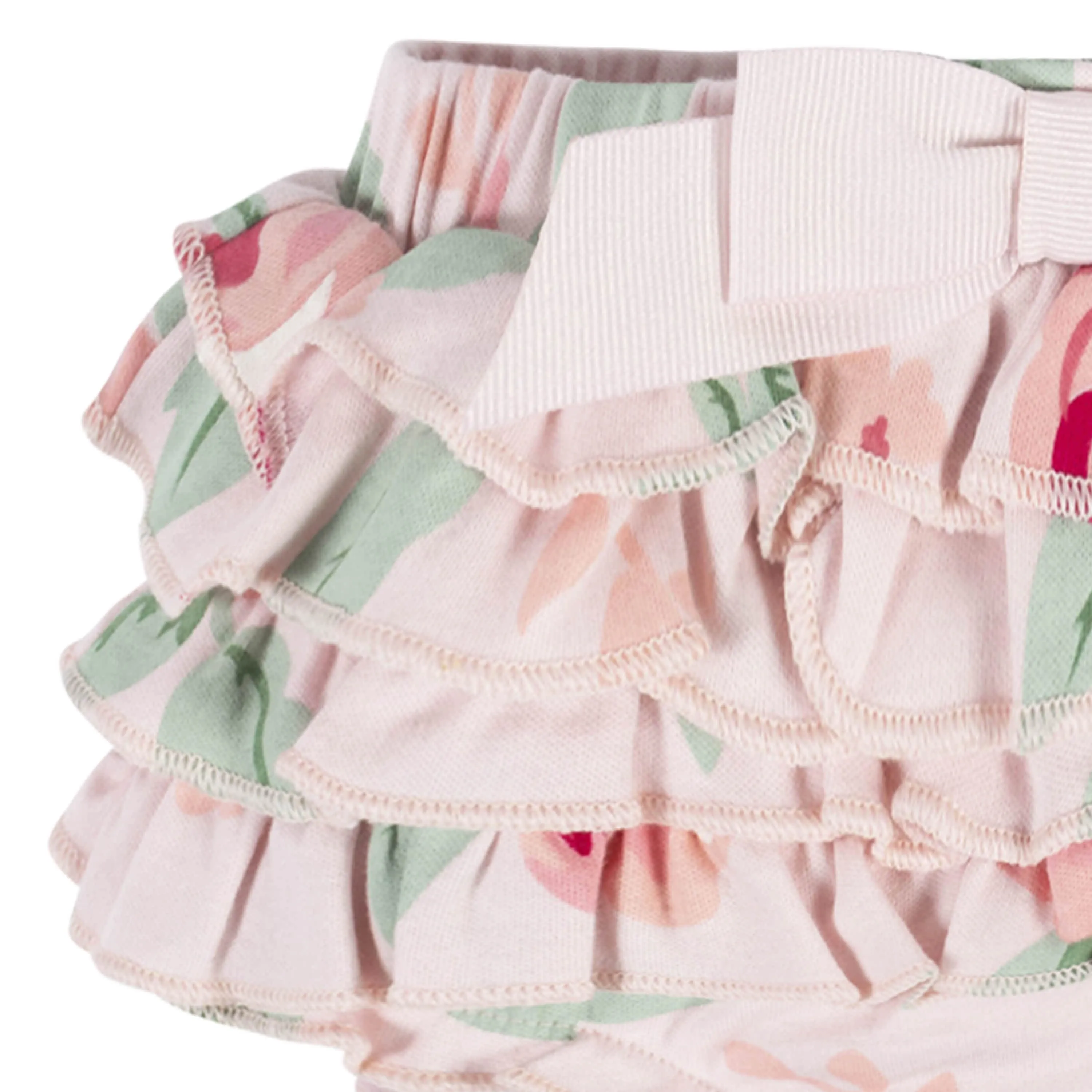 3-Piece Baby Girls Pink Garden Onesies® Bodysuit, Diaper Cover & Headband Set