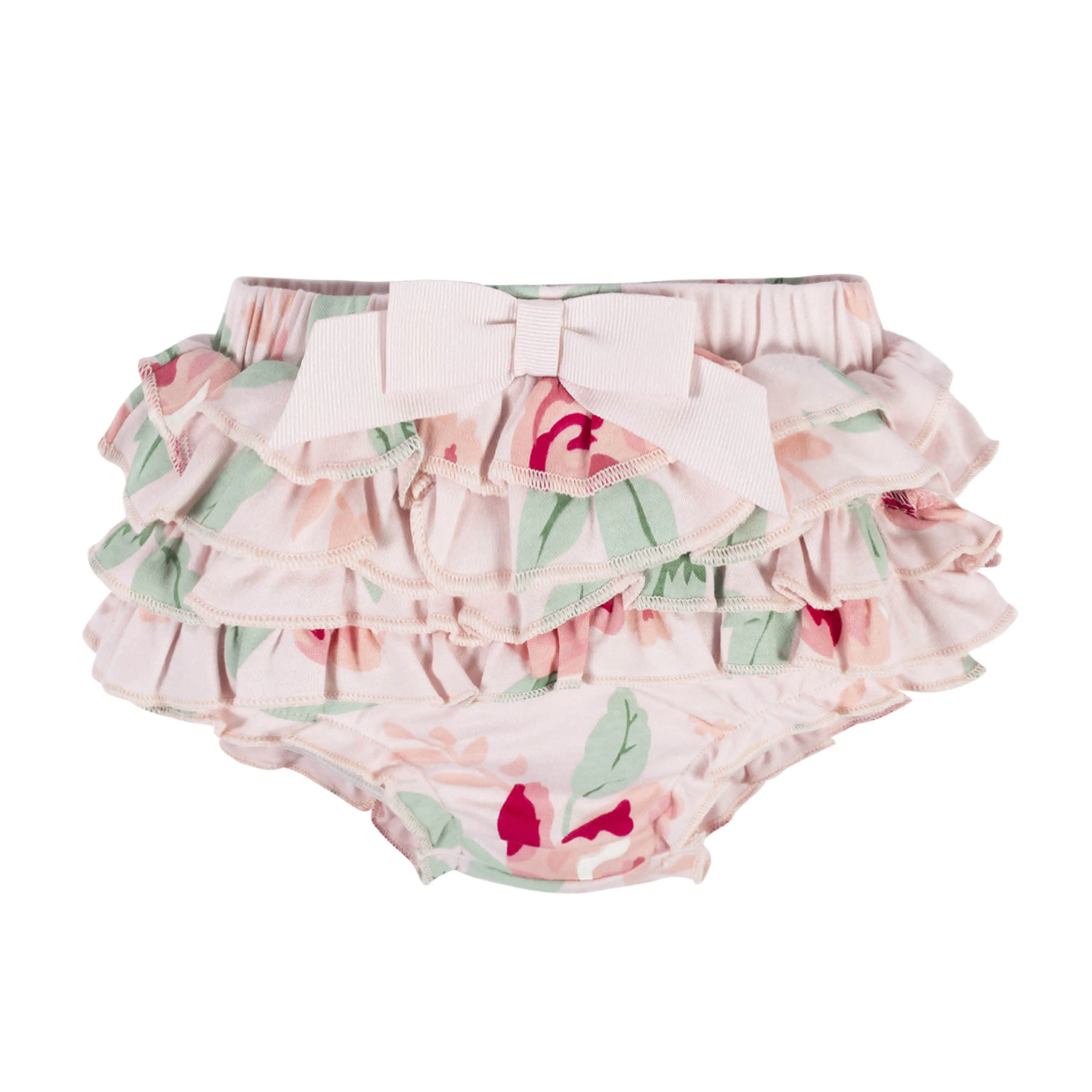 3-Piece Baby Girls Pink Garden Onesies® Bodysuit, Diaper Cover & Headband Set