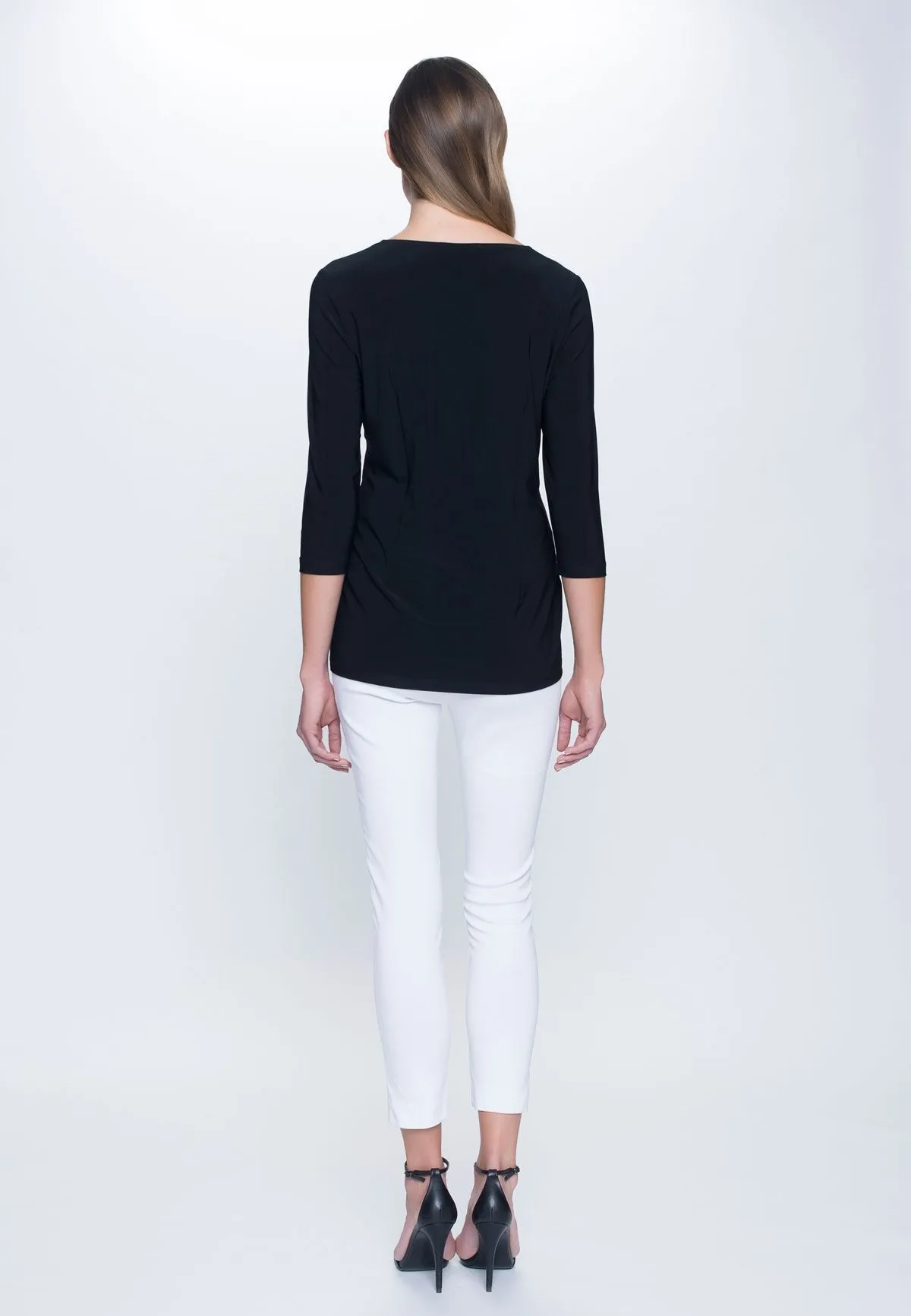 3/4 Sleeve Round Neck Top