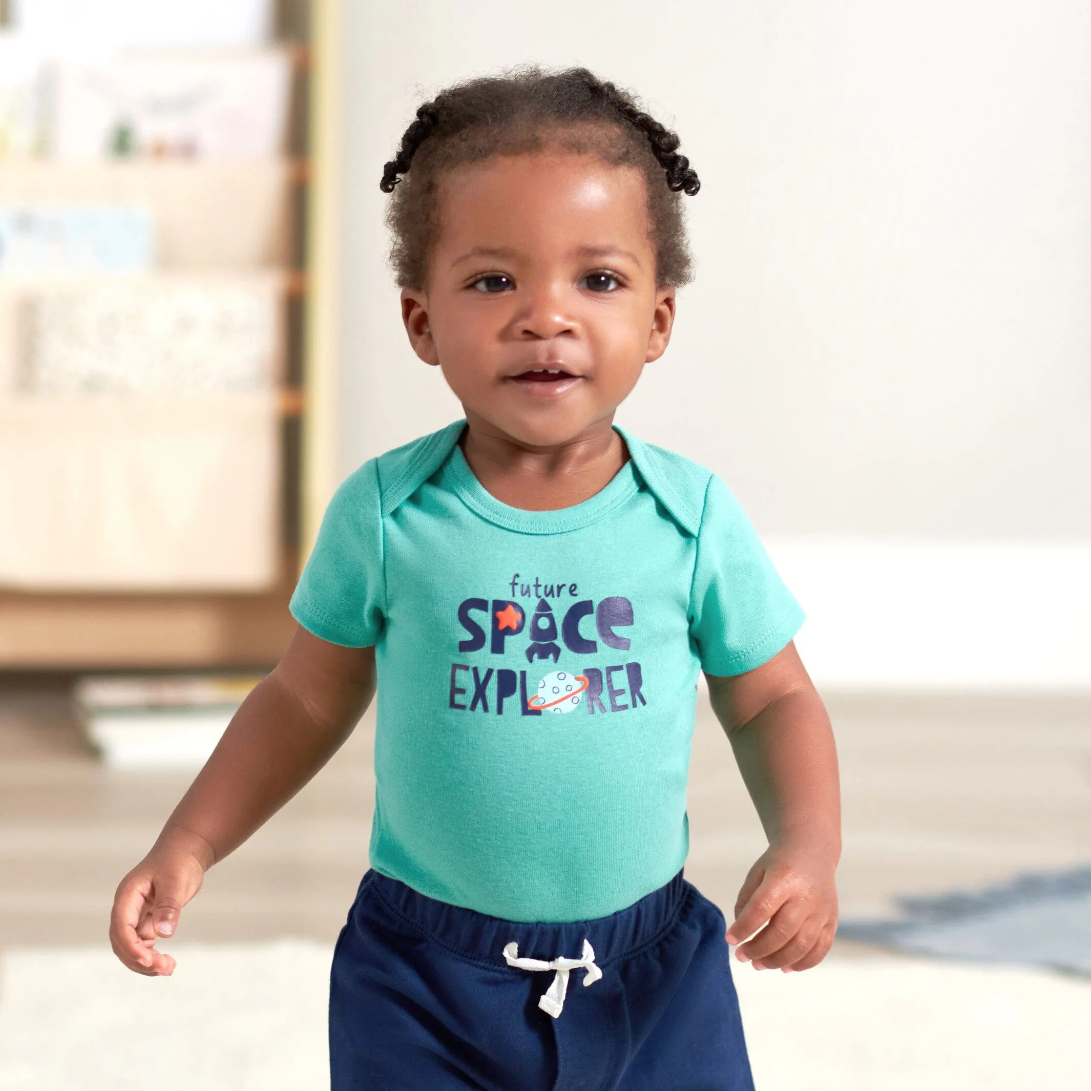 4-Piece Baby Boys Future Space Explorer Onesies® Bodysuit, Tee, Shorts & Pant Set