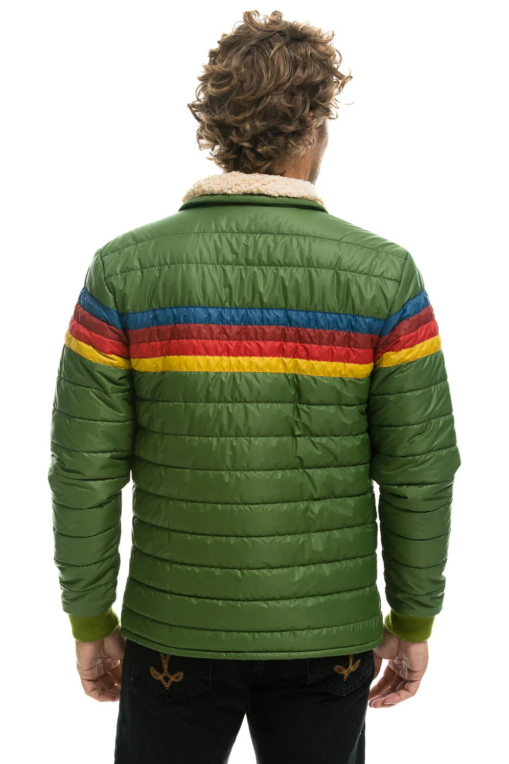 4 STRIPE RAINBOW SLEEVE JACKET  -  GARDEN GREEN