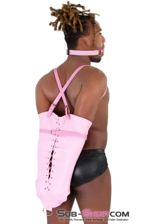 7922DL-SIS      Pink Sissy Satin Lined Princess Dominant Female Pink Armbinder