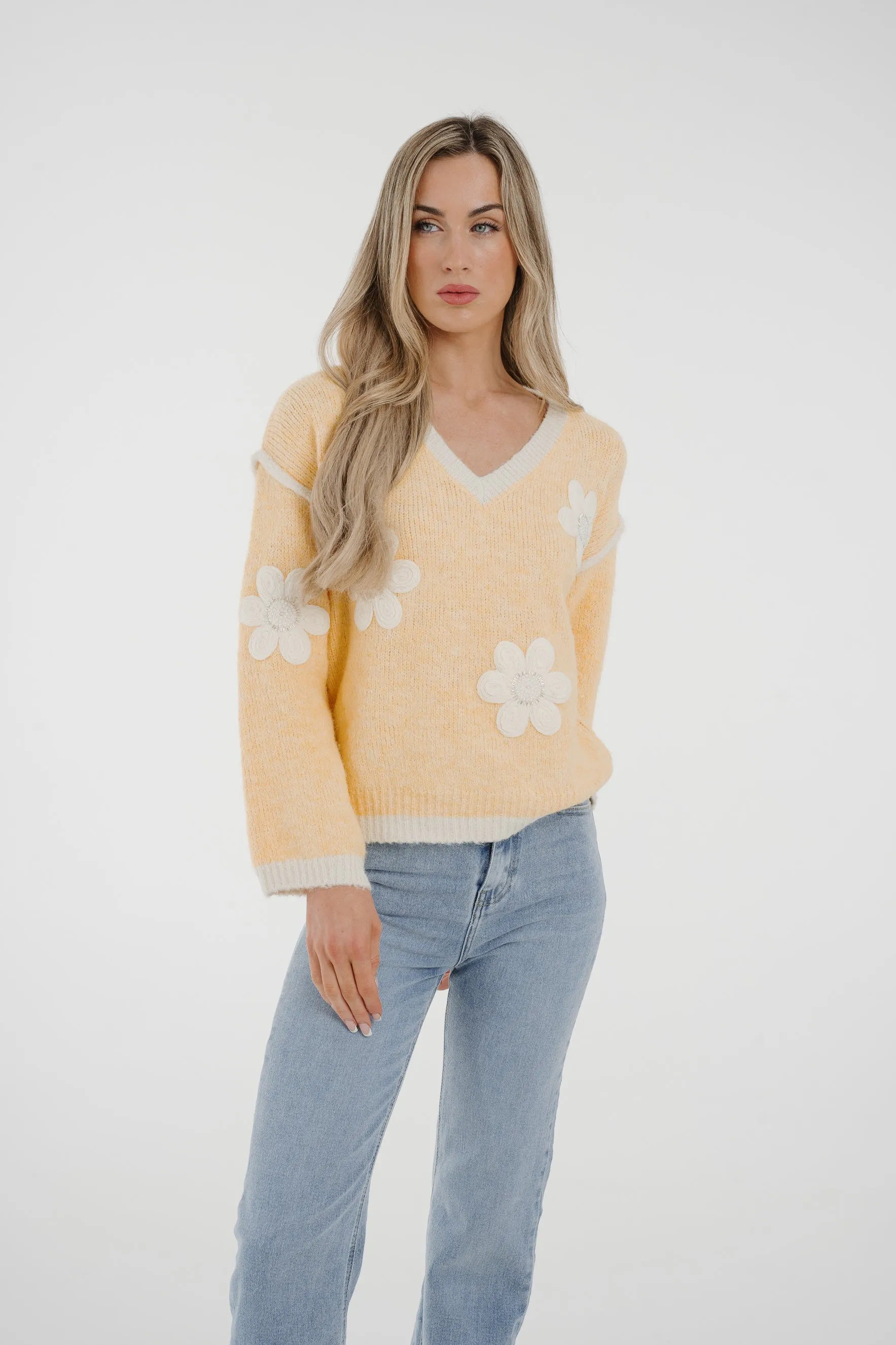 Ally Floral Jumper In Lemon