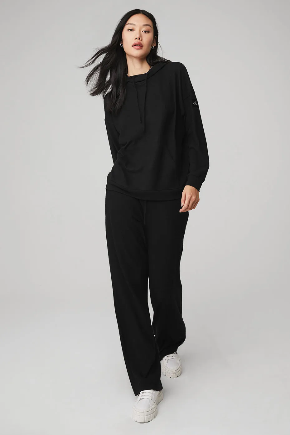 Alolux Cozy Hoodie & Alolux High-Waist Soho Wide Leg Pant