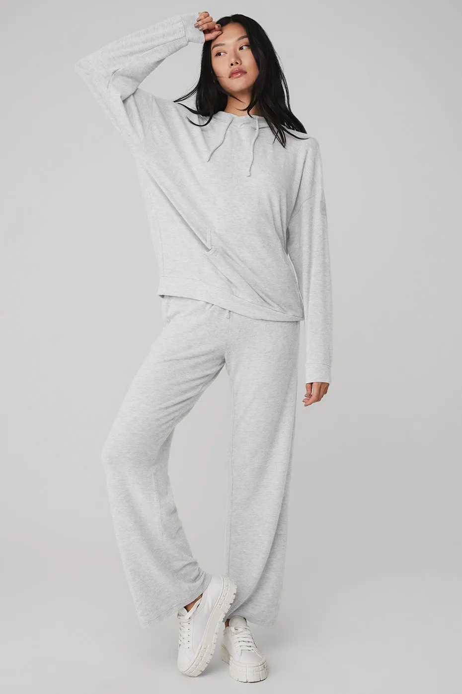 Alolux Cozy Hoodie & Alolux High-Waist Soho Wide Leg Pant