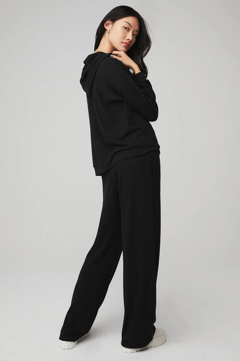 Alolux Cozy Hoodie & Alolux High-Waist Soho Wide Leg Pant