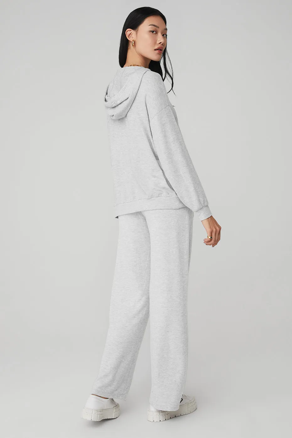 Alolux Cozy Hoodie & Alolux High-Waist Soho Wide Leg Pant
