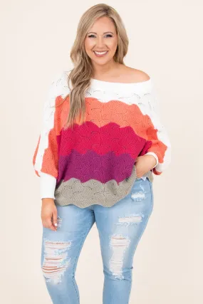 Angel In You Sweater, Coral-Magenta