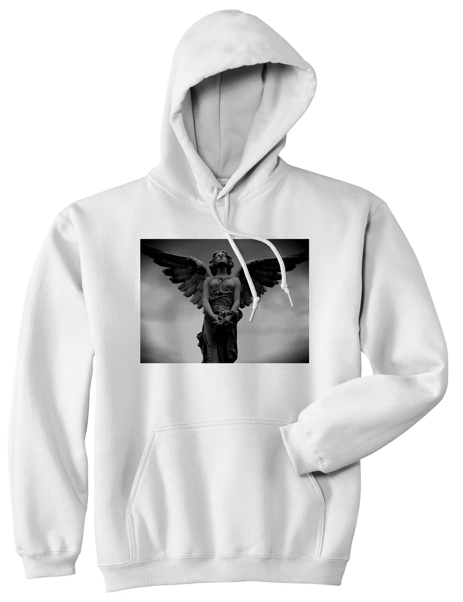 Angel Statue Wings Dark Goth Pullover Hoodie