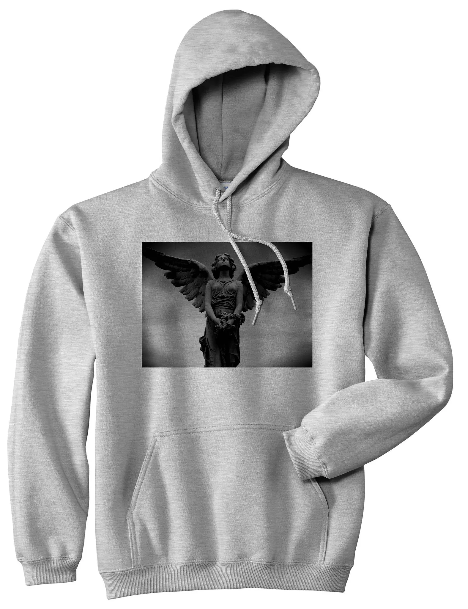 Angel Statue Wings Dark Goth Pullover Hoodie