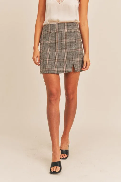 Aretta Plaid Mini Skirt