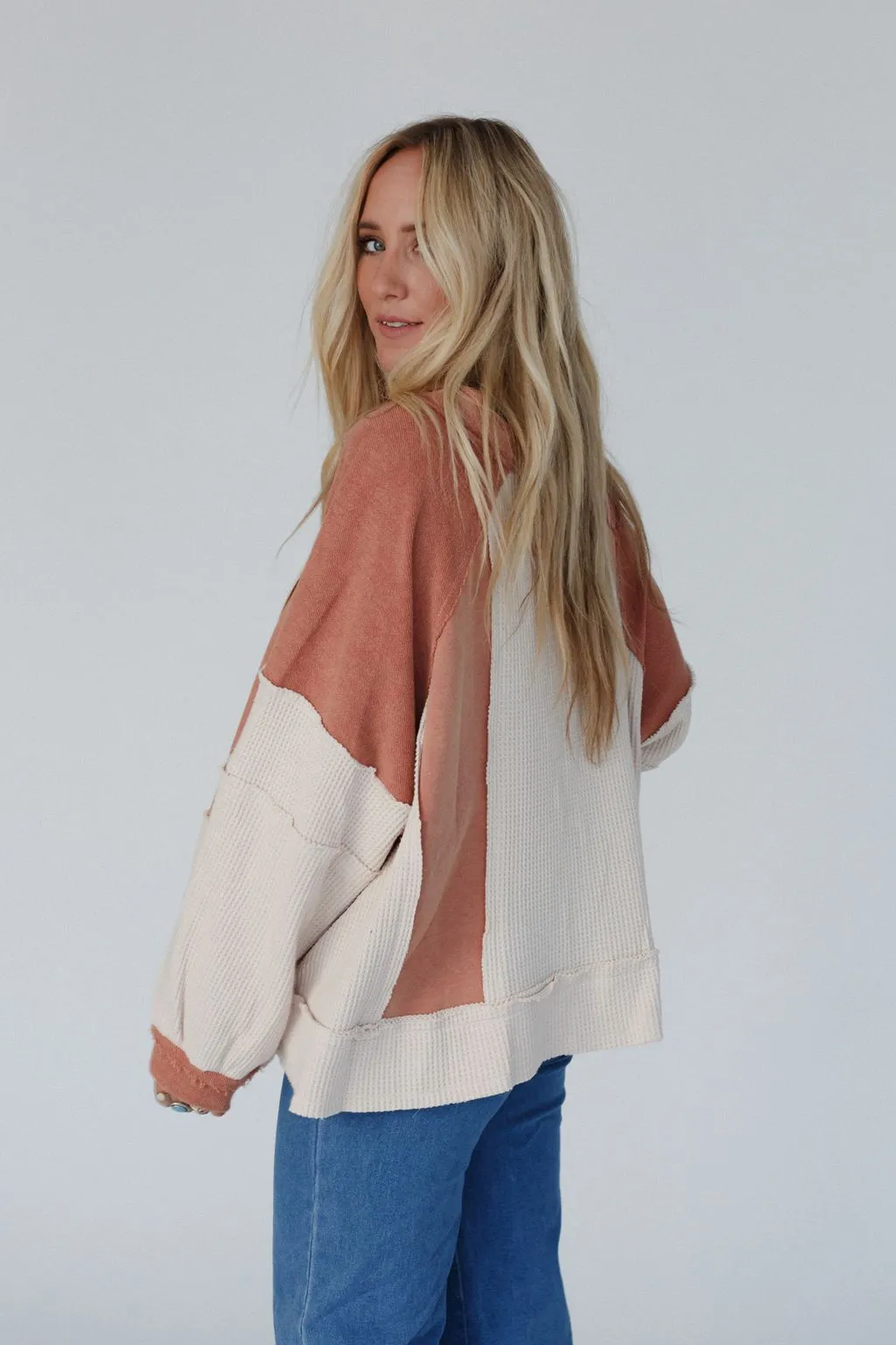 Ashley Color Block Top - Orange