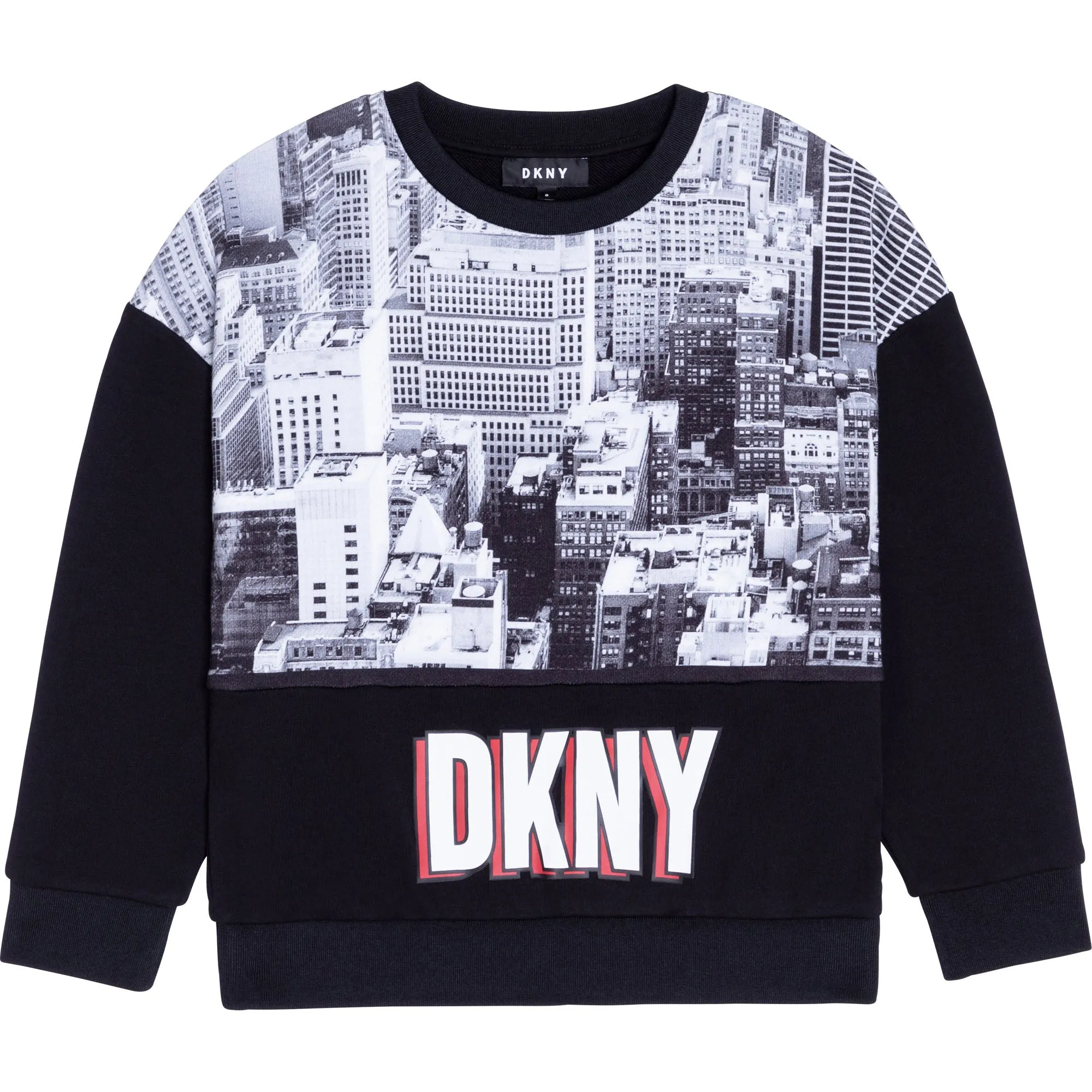 AW21 DKNY Girls NYC Black & White Jumper