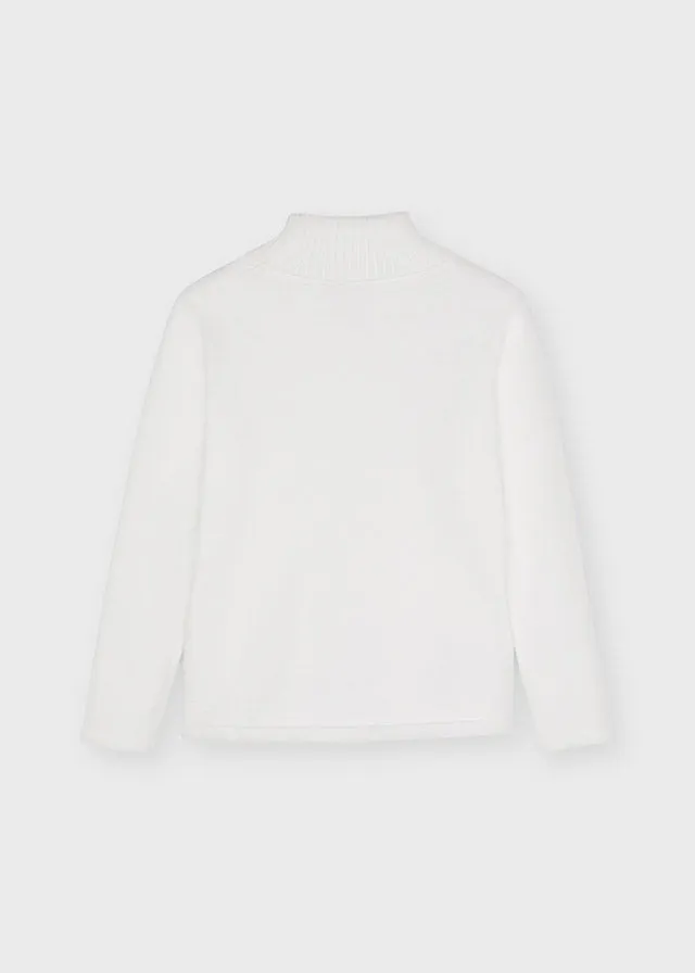 AW21 Mayoral Girls White Roll Neck Knitted Jumper 313