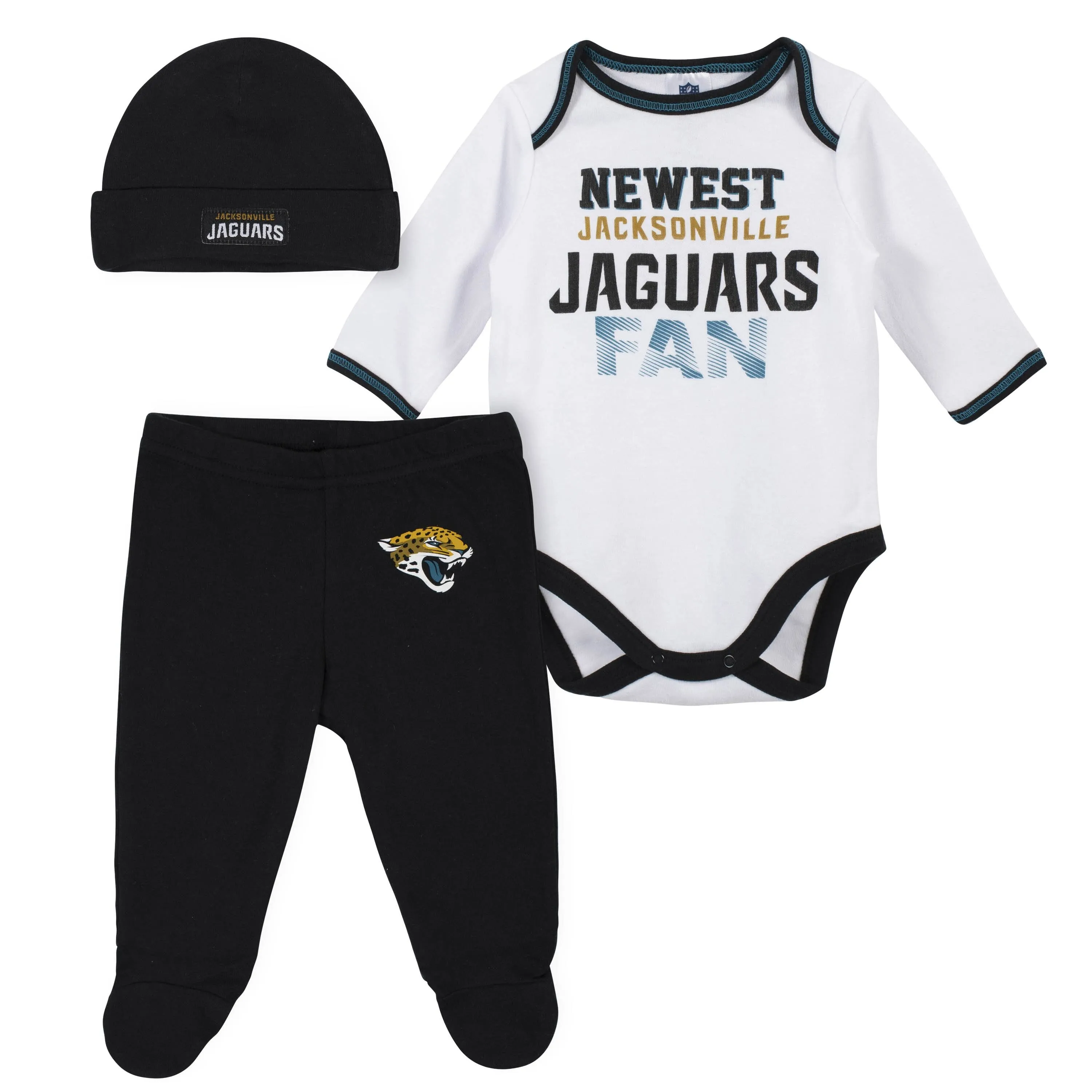 Baby Boys Jacksonville Jaguars 3-Piece Bodysuit, Pant and Cap Set