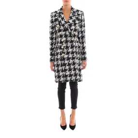 Balmain Double Breasted Houndstooth Coat