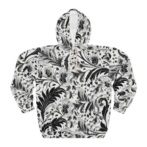 B&W Paisley Unisex Pullover Hoodie (AOP)