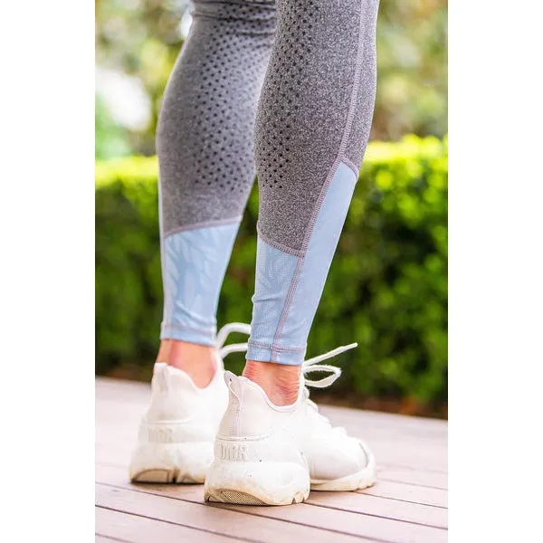 BARE Equestrian Performance Riding Tights - Grey Ice Blue