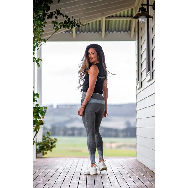 BARE Equestrian Performance Riding Tights - Grey Ice Blue