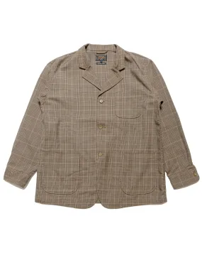 Beams Plus 4B Cuffs Jacket TW Plaid Light Brown