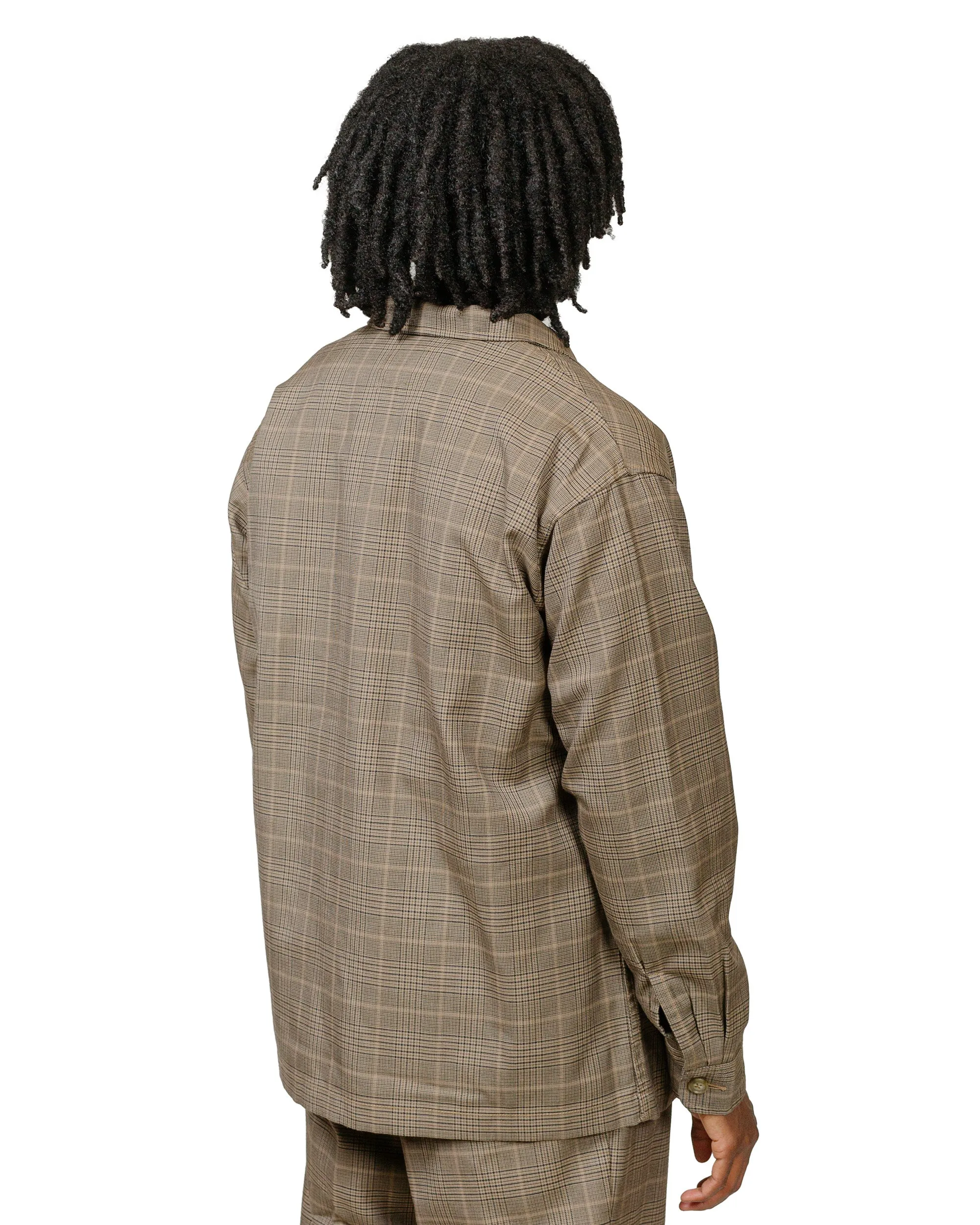 Beams Plus 4B Cuffs Jacket TW Plaid Light Brown