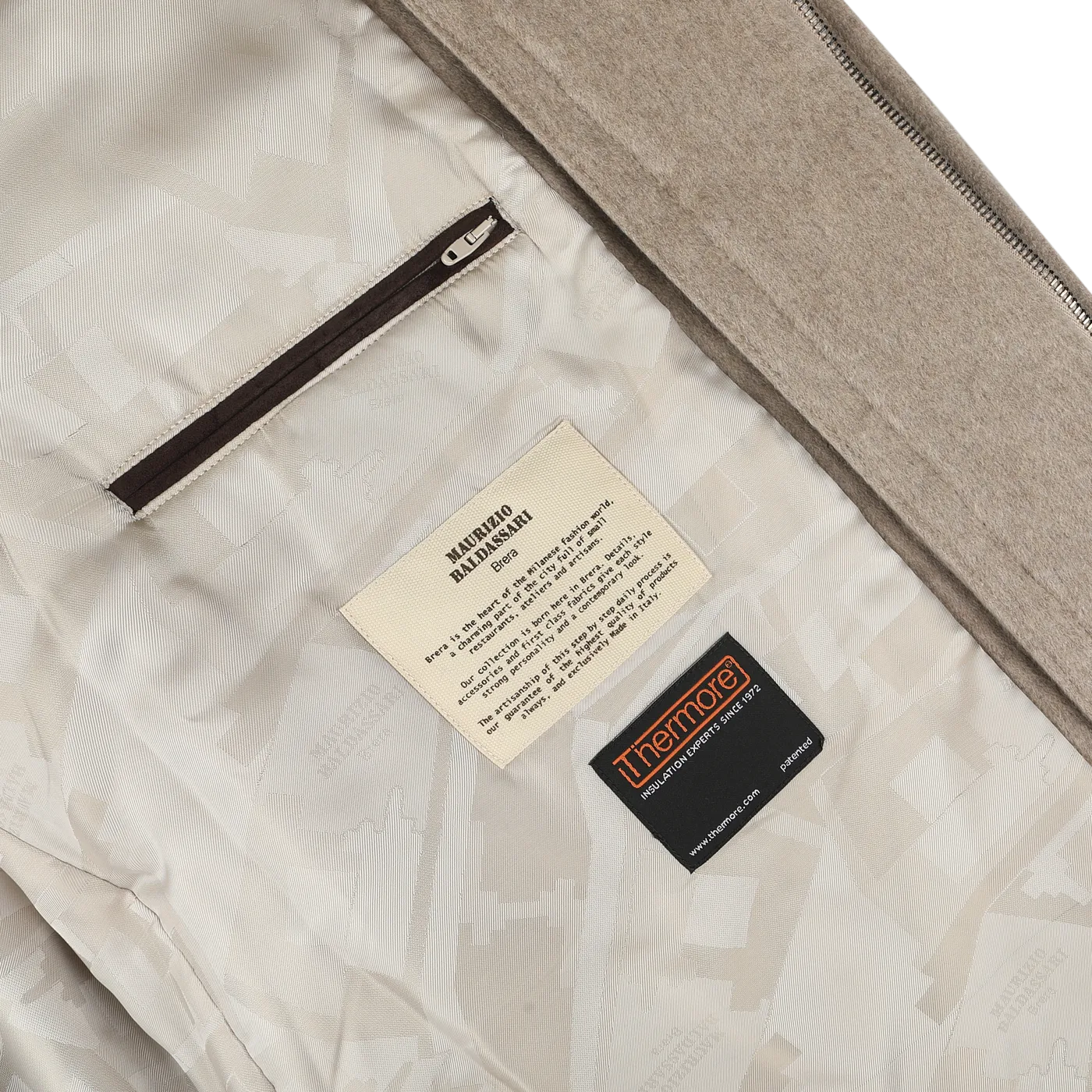 Beige Cashmere Half Padded Chore Coat