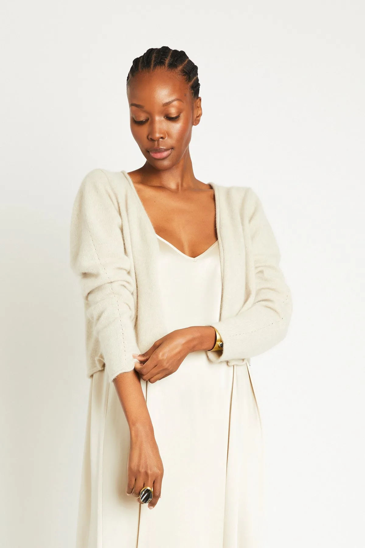   Beryll Katharine Cashmere Cropped Cardigan | Shell Beach