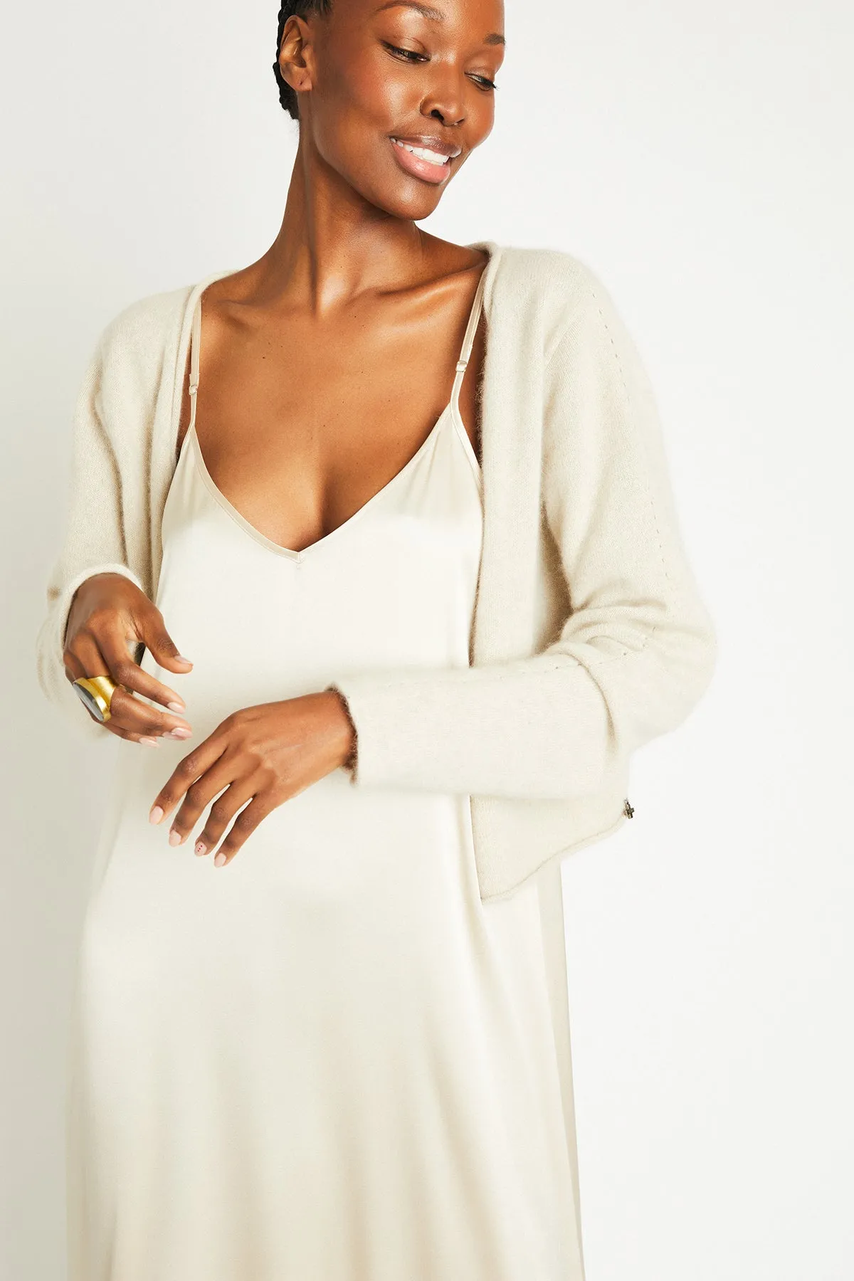   Beryll Katharine Cashmere Cropped Cardigan | Shell Beach