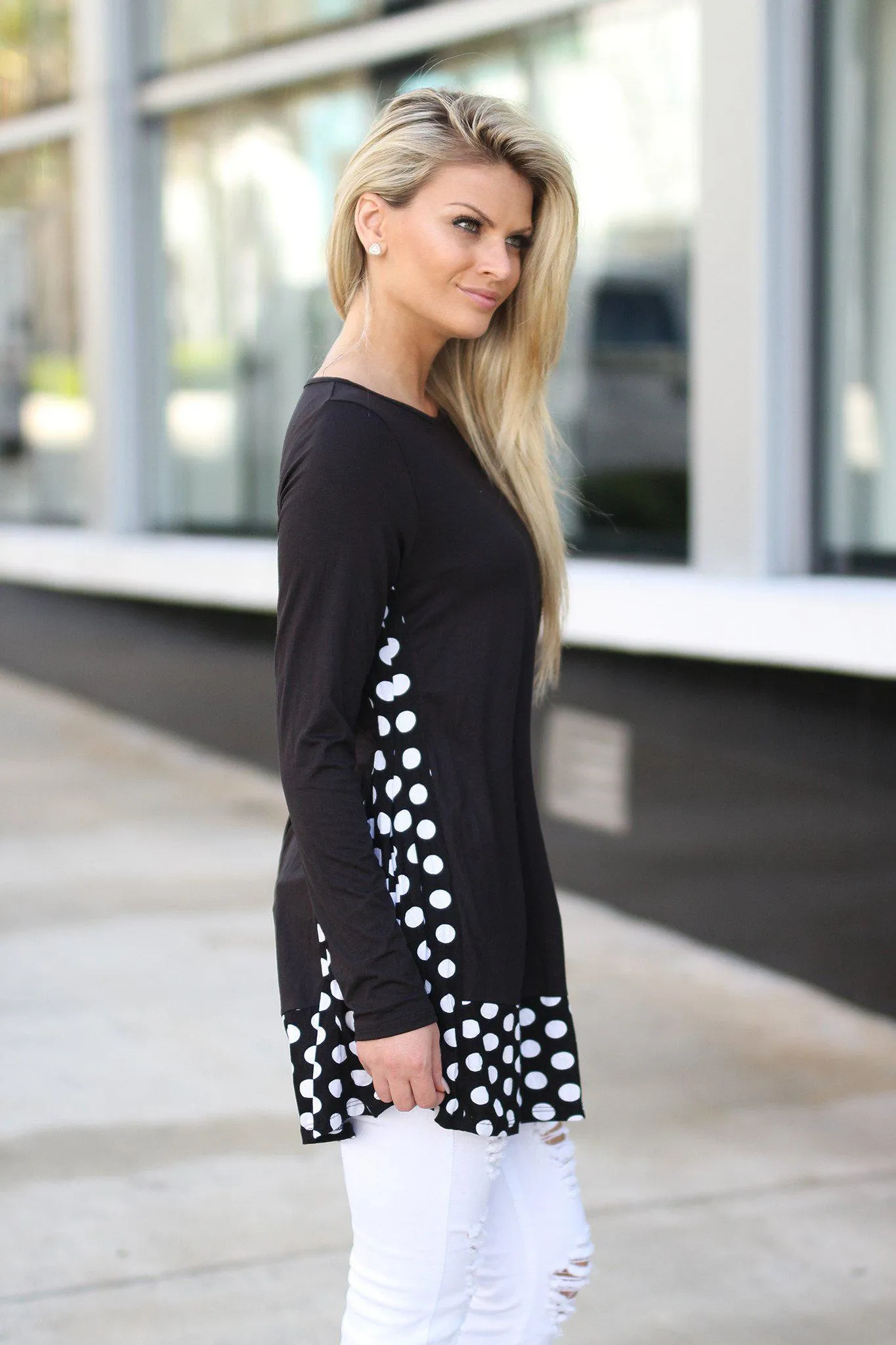 Black Polka Dot Tunic