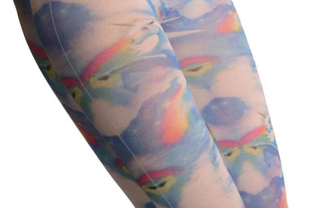 Blue Sky, Unicorn & Rainbow Printed Tights