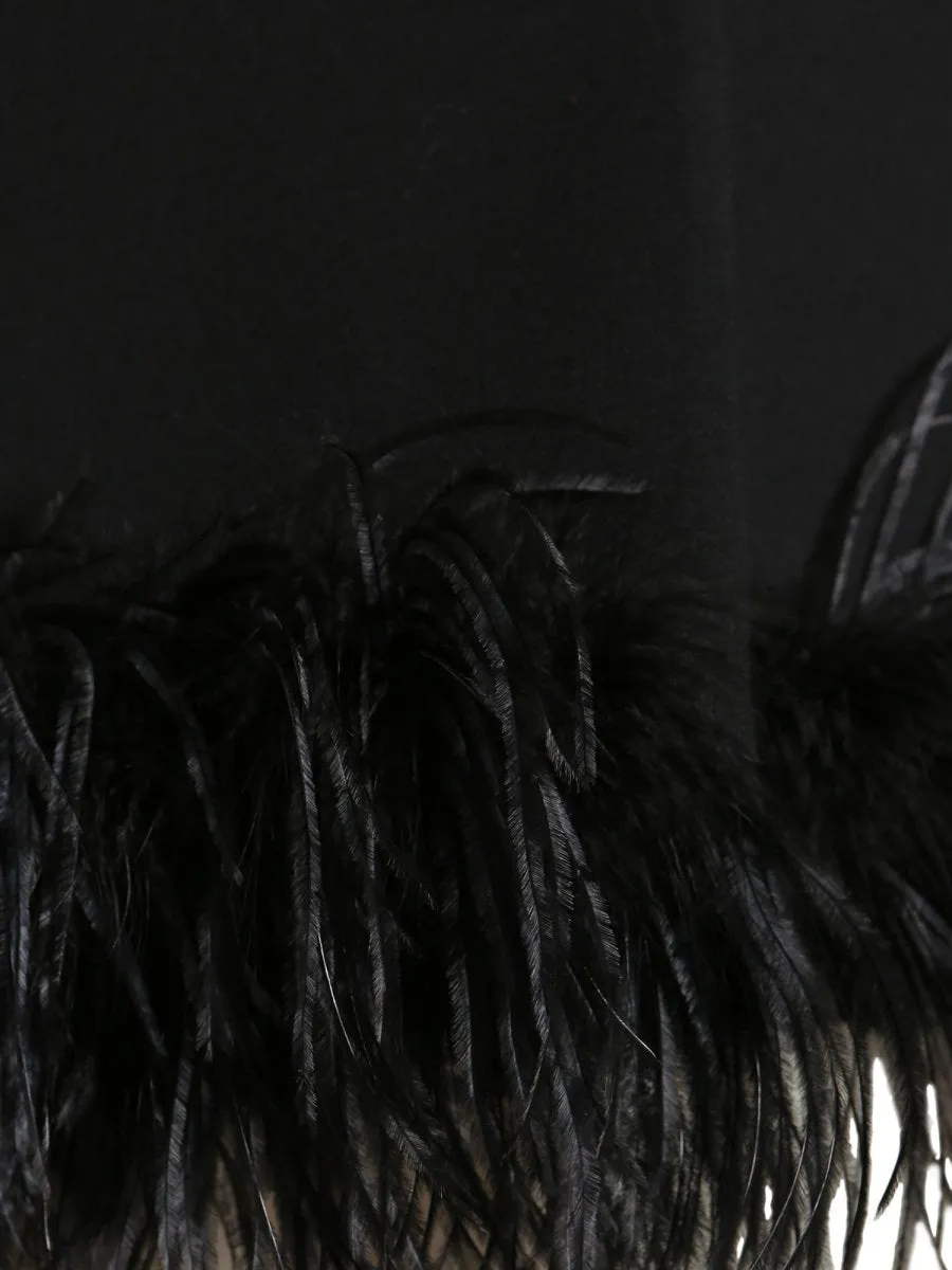Boutique Moschino Ostrich Trimmed Coat