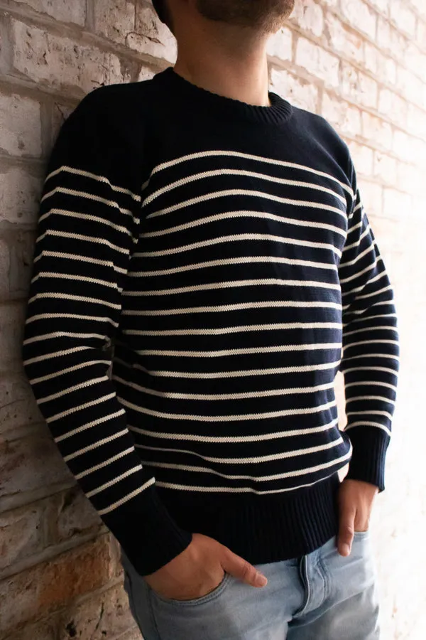 Breton Stripe Sweatshirt - Navy
