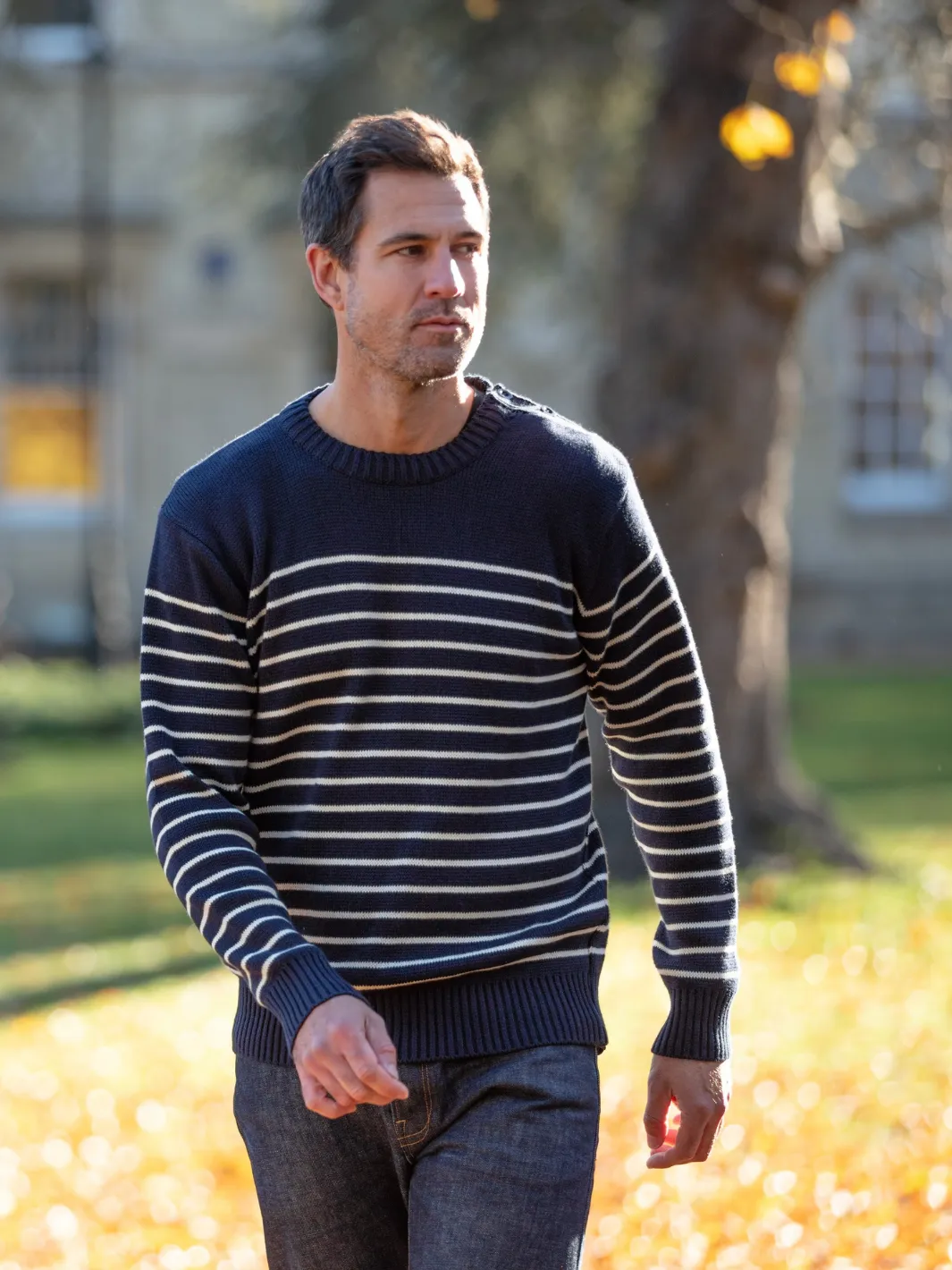 Breton Stripe Sweatshirt - Navy