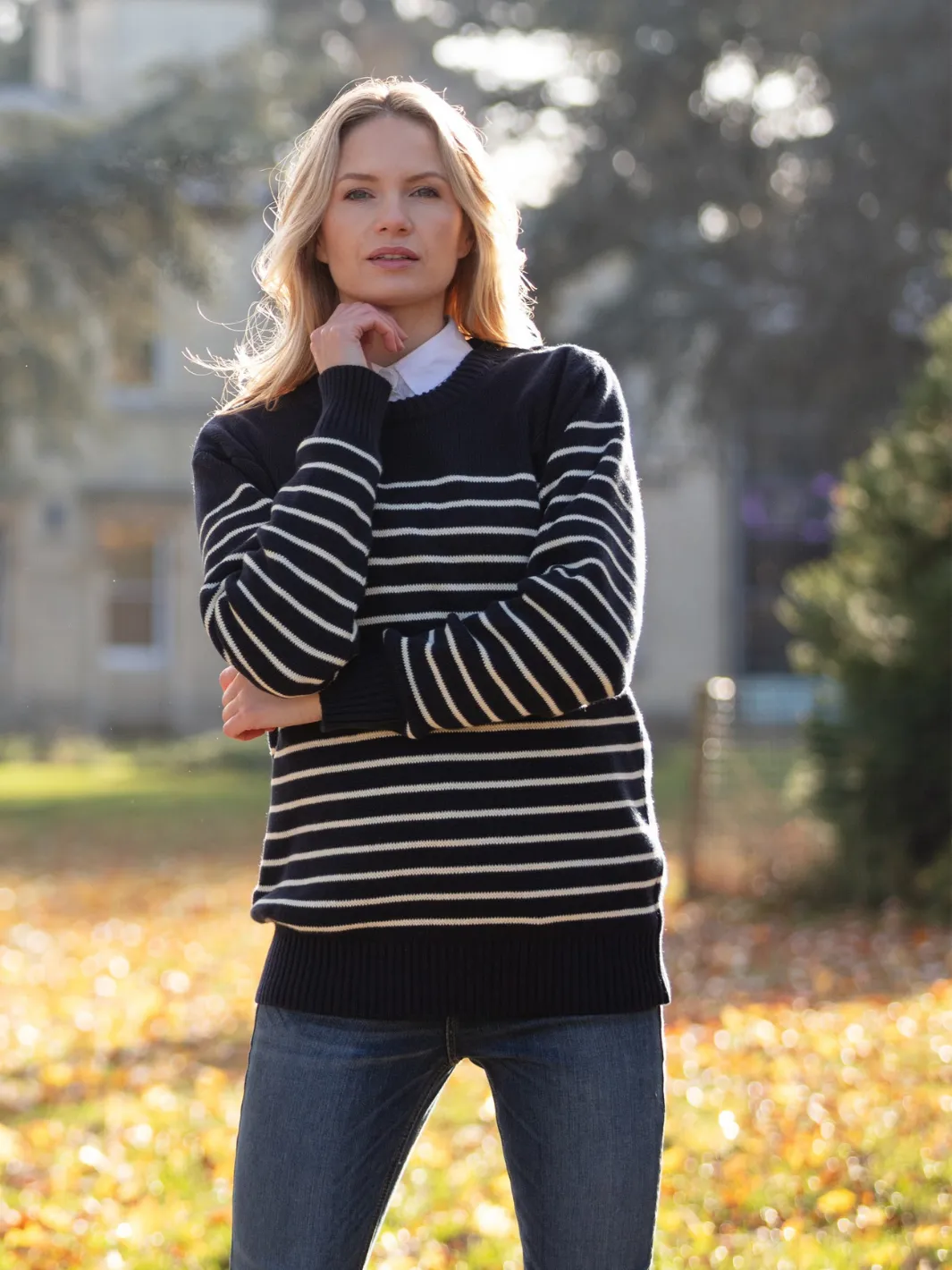Breton Stripe Sweatshirt - Navy