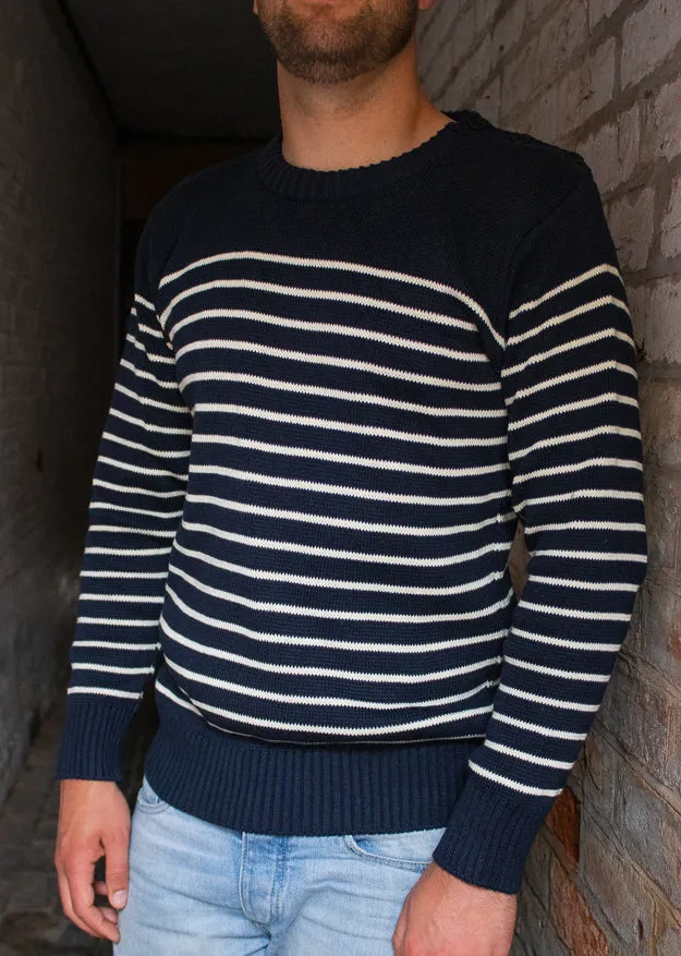 Breton Stripe Sweatshirt - Navy