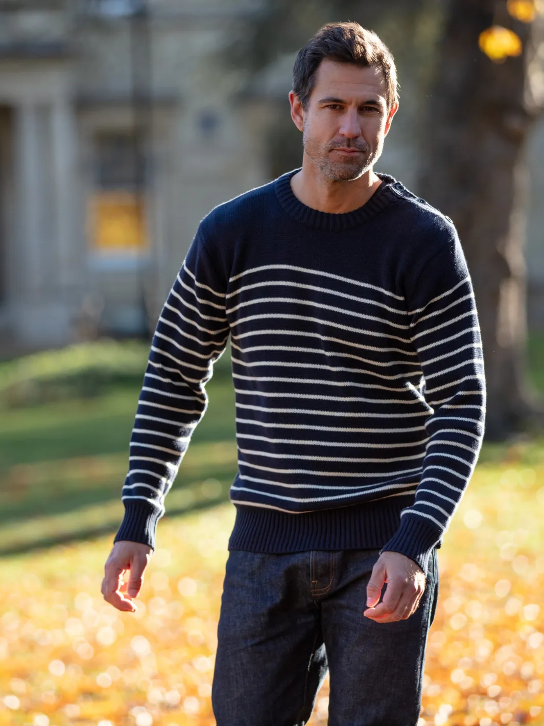 Breton Stripe Sweatshirt - Navy