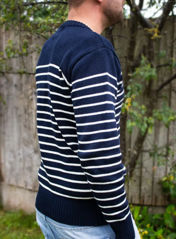Breton Stripe Sweatshirt - Navy