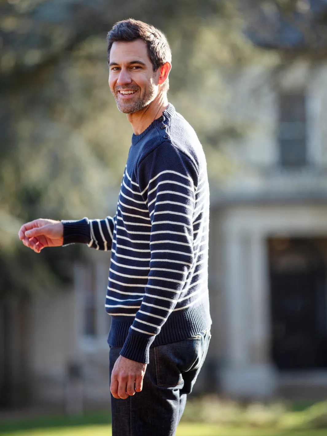 Breton Stripe Sweatshirt - Navy